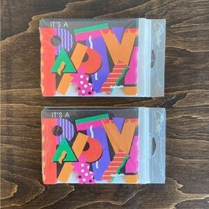 Vintage Neon 80's Party Invitations - Set of 2